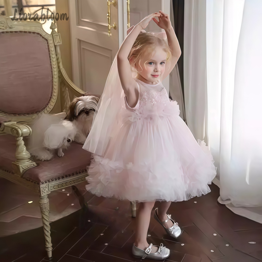 Women Formal Wear Designers - Girls' Tulle Gown Layered Skirt Design