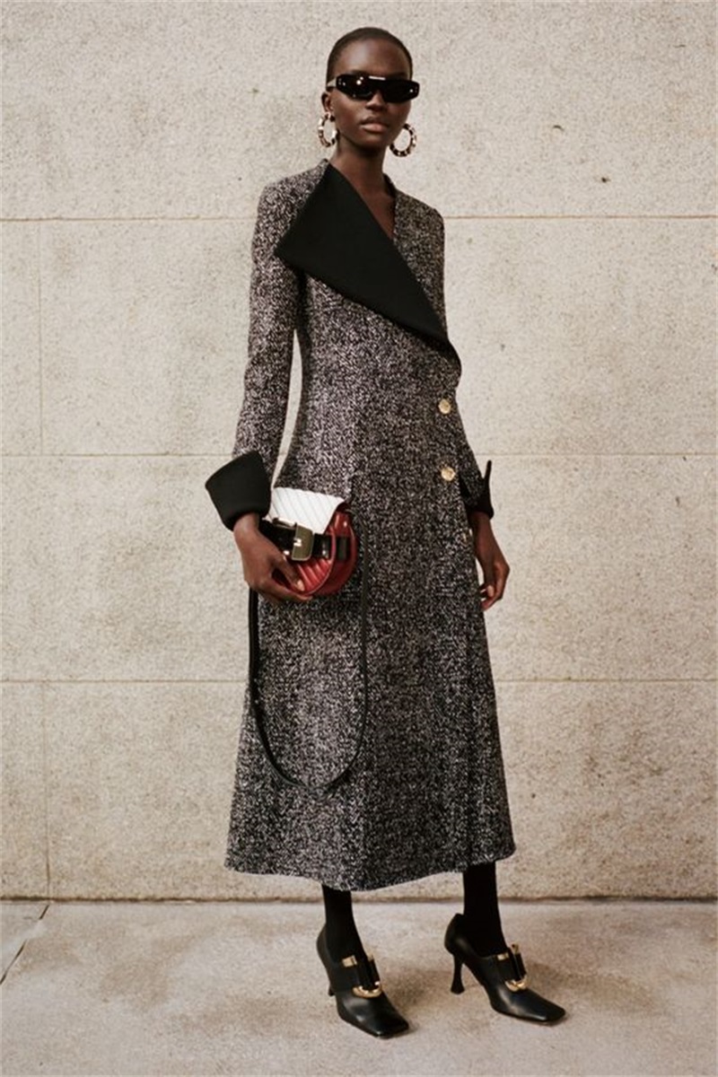 Women Formal Wear Designers - Designer Pinstripe Long Women Overcoat Thick