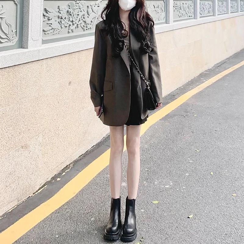 Women Formal Wear Winter - Long Blazers Woman Asymmetrical Design Lace-Up