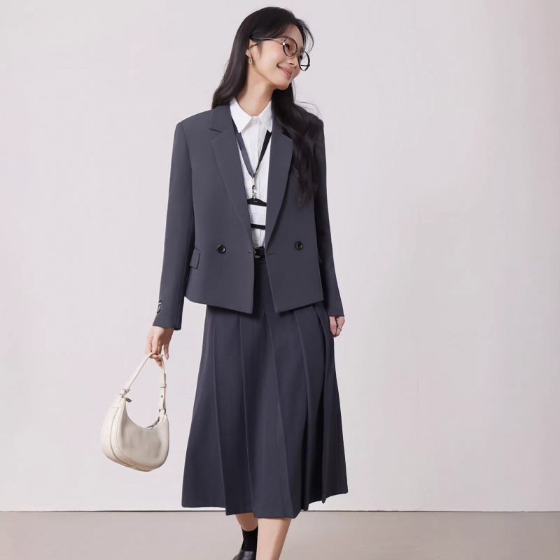 Women'S Formal Wear Petite - Gray women's suit set for spring