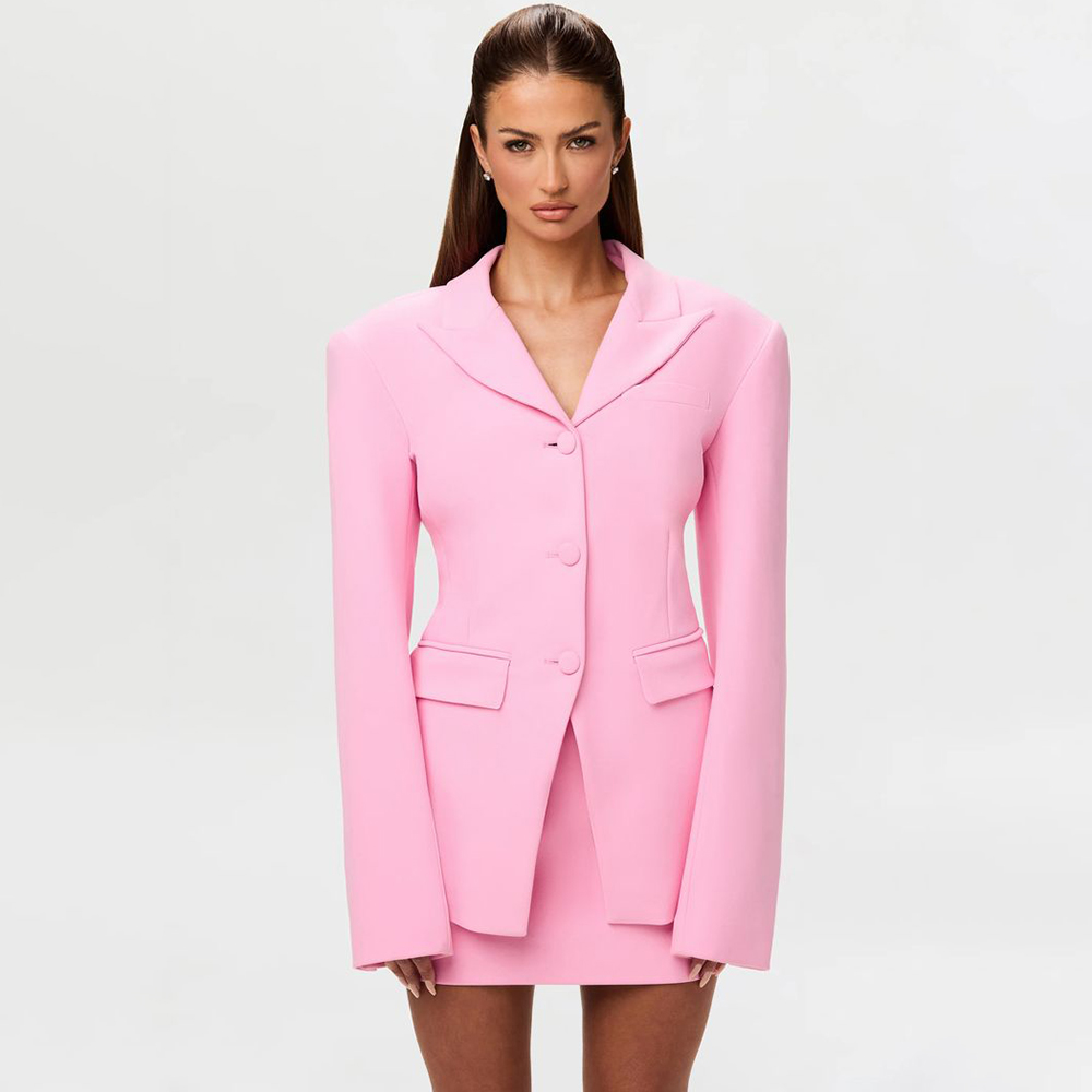 Women Formal Wear With Skirt - Lively Pink Women's 2Pic Suit Set