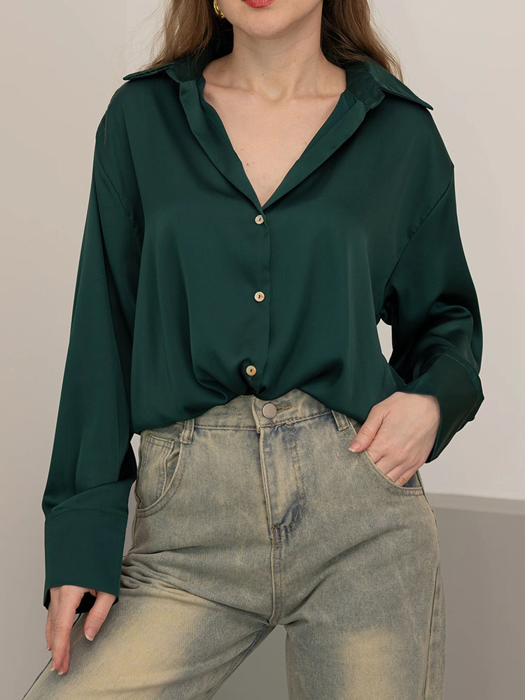 Women Formal Wear Winter - Female Button Silk for Women Elegant