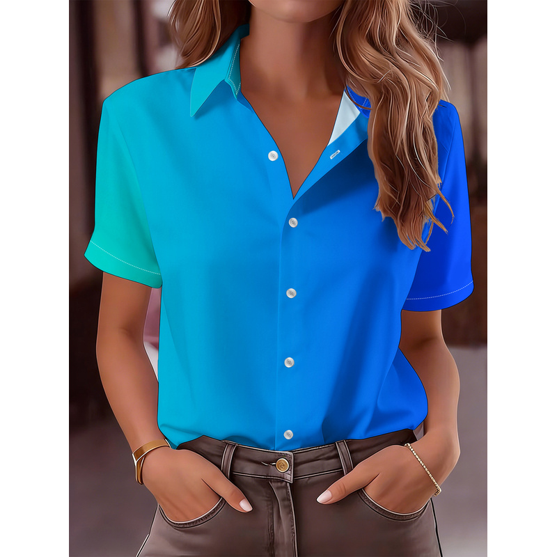 Women's Casual Short Sleeve Bu - огляд і ціна Women Formal Wear Stitching