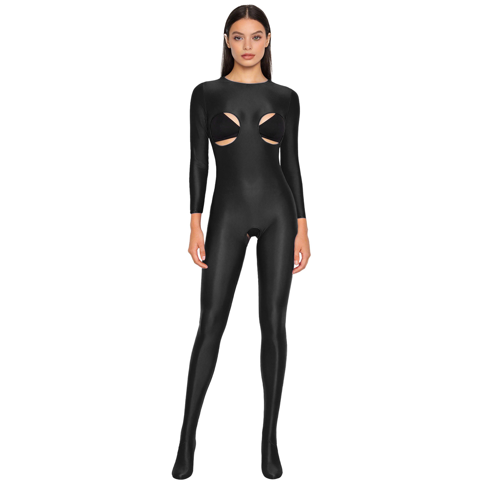 Women Glossy Stretchy Open Cro - огляд і ціна Women'S Formal Wear Jumpsuit