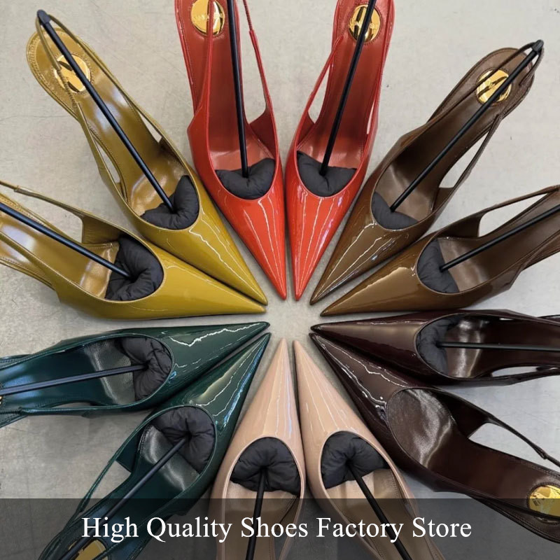 Elegant Nude Gloss Patent Leat - огляд і ціна Slingback Heel Formal