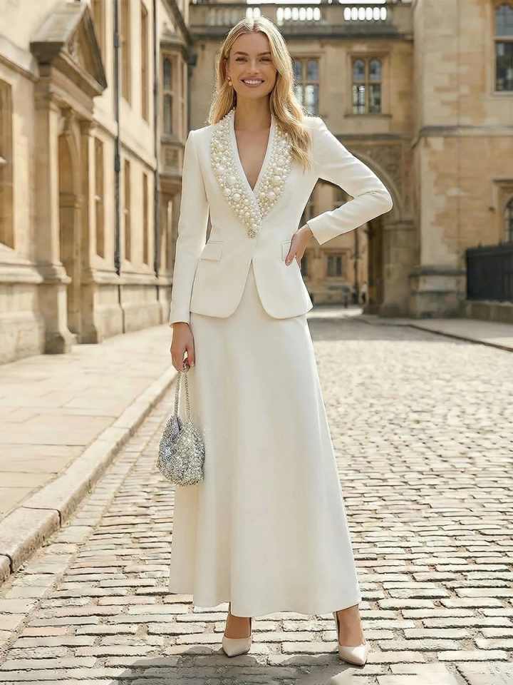 Luxury Pearls Women Suits 2 Pi - огляд і ціна Women Formal Wear With Skirt