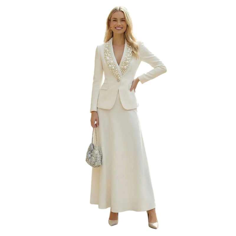 Luxury Pearls Women Suits 2 Pi - огляд і ціна Women Formal Wear With Skirt