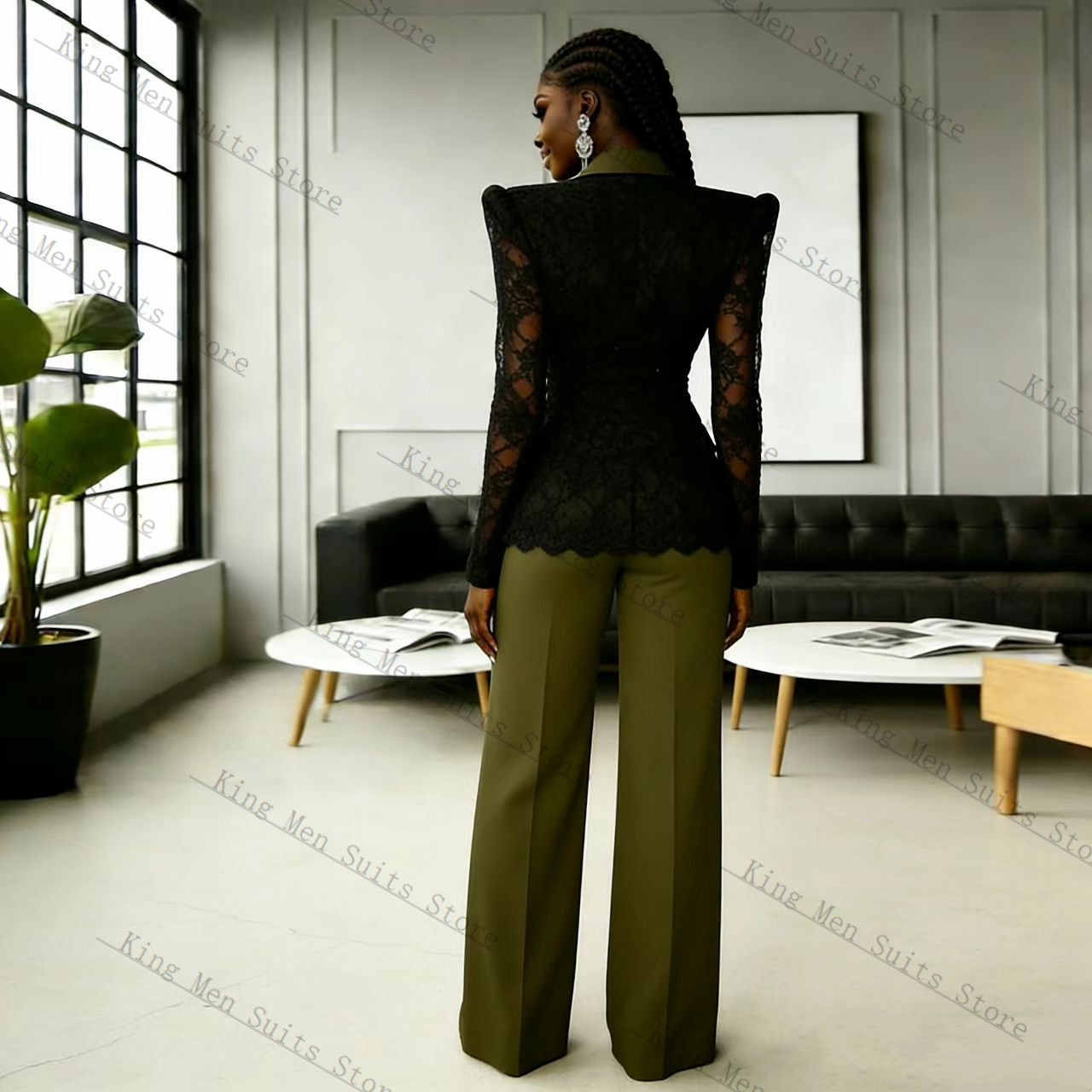 Green Black Lace Women Suit Se - огляд і ціна Women'S Green Formal Wear