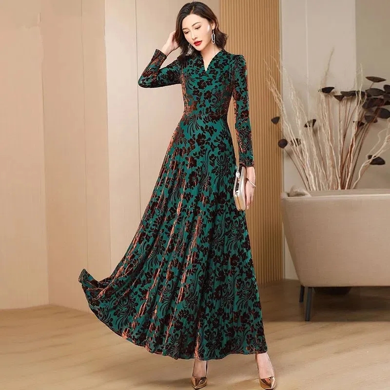 Spring Autumn New Gold Velvet  - огляд і ціна Women'S Green Formal Wear