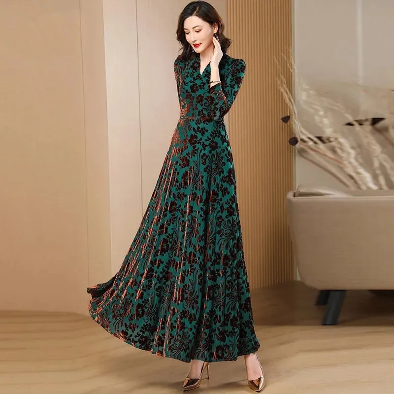 Spring Autumn New Gold Velvet  - огляд і ціна Women'S Green Formal Wear