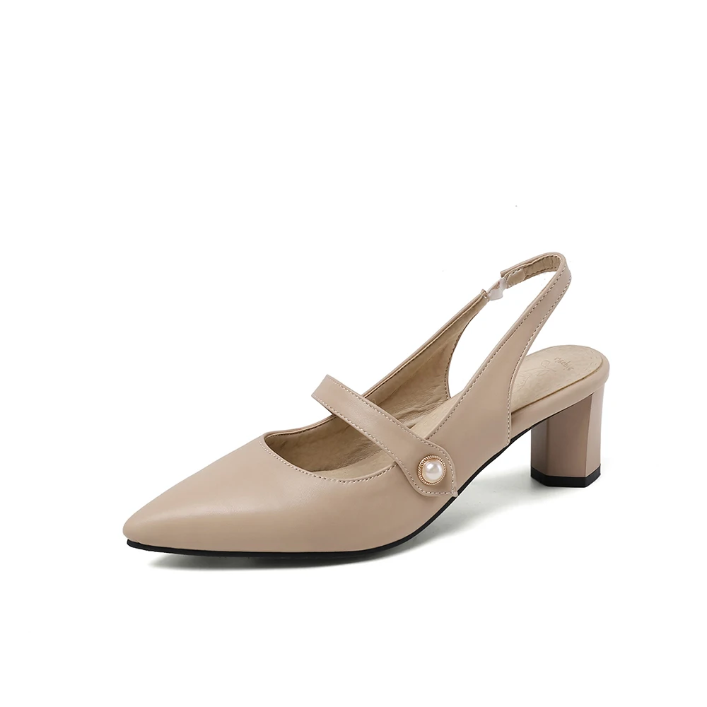Summer New Elegant Beige Black - огляд і ціна Slingback Heel Formal