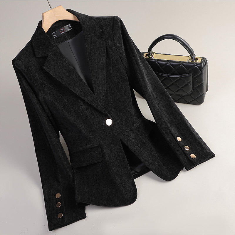 Yellow Gold Velvet Blazer Wome - огляд і ціна Women Formal Wear Winter