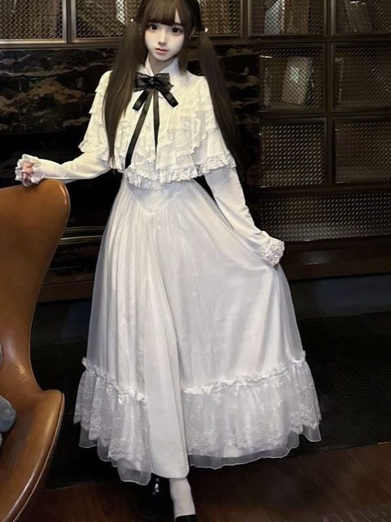 Japanese Short Sleeve Bow Lace - огляд і ціна Women Formal Wear Winter