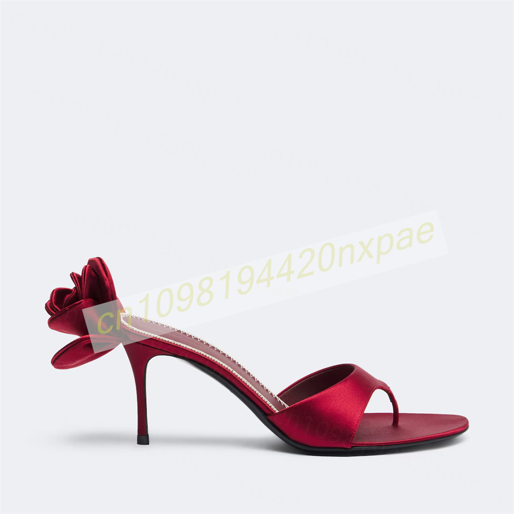Women Red Satin Thong Mule San - огляд і ціна Women Formal Wear For Wedding