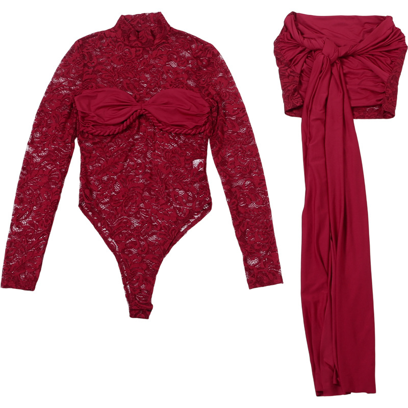Burgundy White Black Lace Wome - огляд і ціна Women'S Formal Jumpsuit Evening Wear