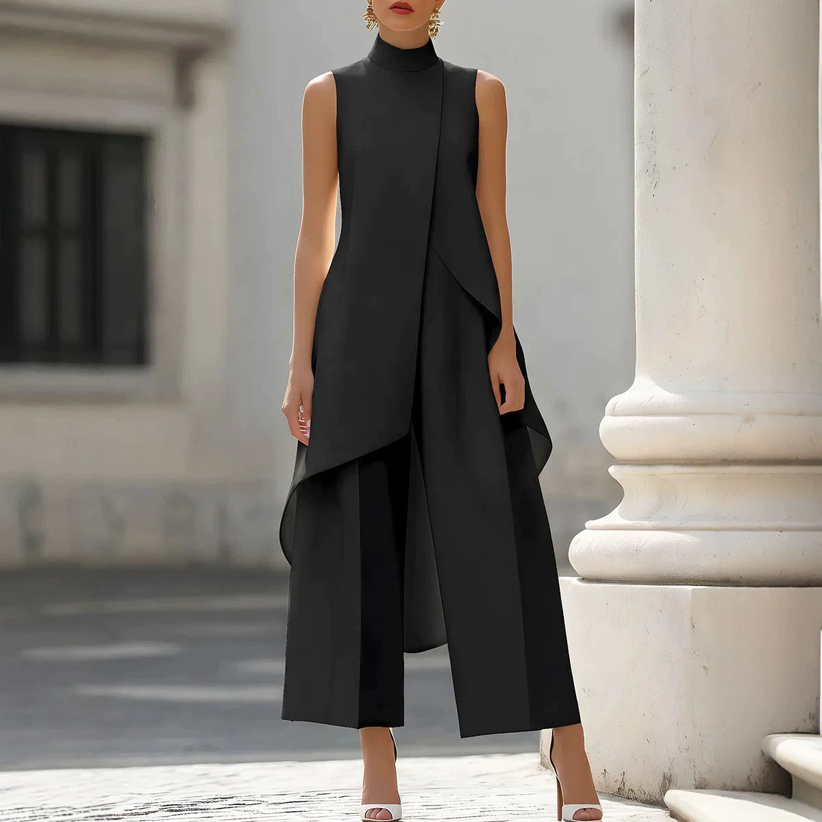 Sleeveless High Neck Asymmetri - огляд і ціна Women'S Formal Jumpsuit Evening Wear