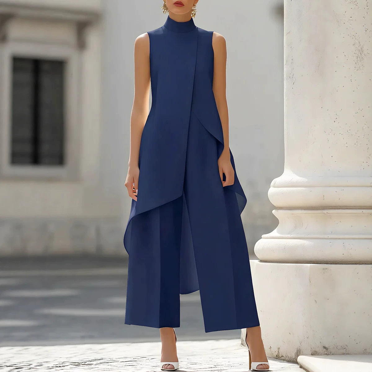 Sleeveless High Neck Asymmetri - огляд і ціна Women'S Formal Jumpsuit Evening Wear