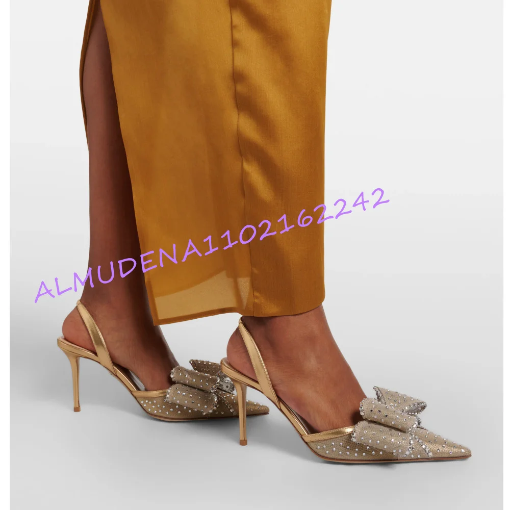 Women Champagne Mesh Rhineston - огляд і ціна Slingback Heel Formal
