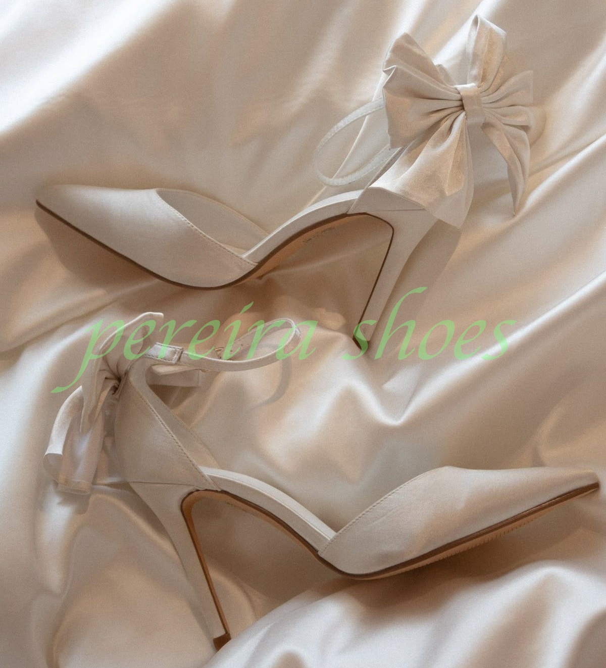 Women Ivory Satin Pointed Toe  - огляд і ціна Slingback Heel Formal