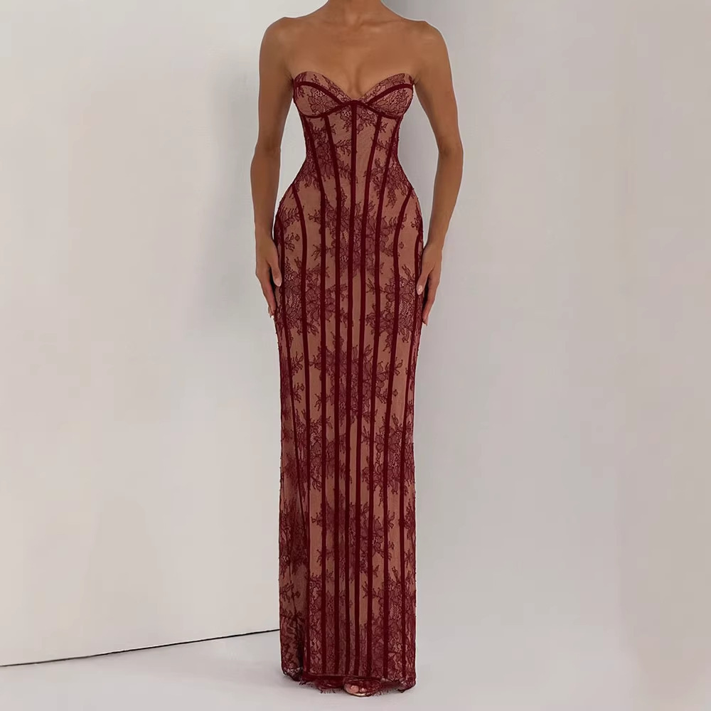 Strapless Bodycon Maxi Dress f - огляд і ціна Women Formal Wear For Party